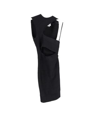 Hervé Léger One Shoulder Cutout Mini Dress - Black