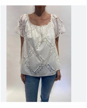 Johnny Was Big Sur Lace Blouse - Gray