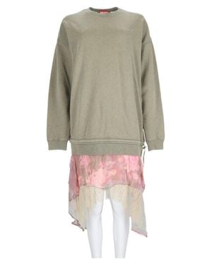 DIESEL Asymmetrical Layered Floral Cotton Day Dress - Multicolor