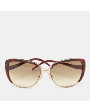 Roberto Cavalli Gradient Rosmarino 654S Oversized Sunglasses - Brown