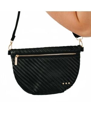 Pretty Simple Westlyn Diagonal Woven Bum Bag - Black