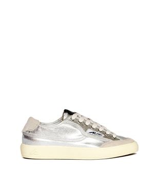 Autry Windscape Low Laminated Suede Sneakers - Natural