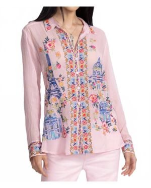 Johnny Was Sydnee Button Up Shirt - Pink