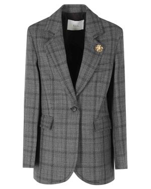 Tela Giselle Tailored Grisaille Wool Blazer - Black