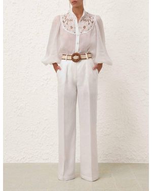 Zimmermann Golden Tuck Pant - Natural