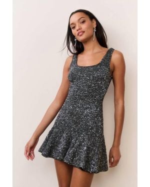 LoveShackFancy Sarajane Sequin Mini Dress - Black