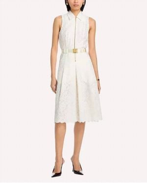 L'Agence Kylo Poplin Shirt Midi Dress - Natural
