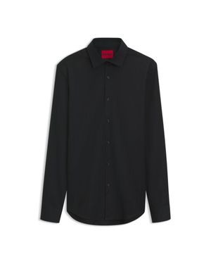 HUGO Slim-Fit Cotton Shirt - Black