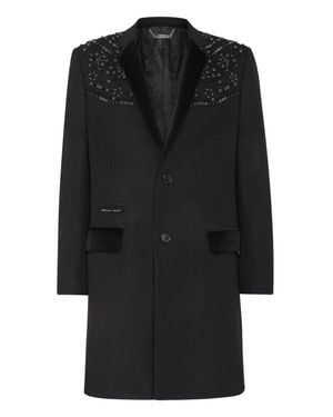 Philipp Plein Coat Long Cowboy - Black