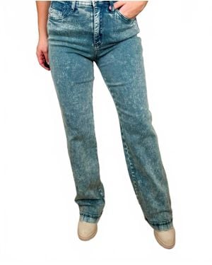 Saige Denim Chelsea Tummy Control Straight Leg Jeans - Blue