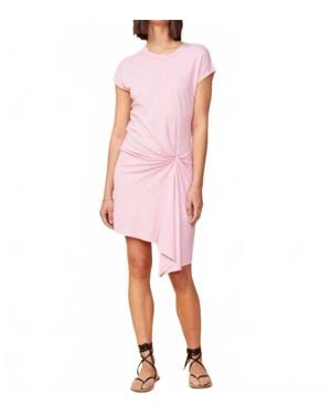 Monrow Tucked Front Tee Dress - Pink