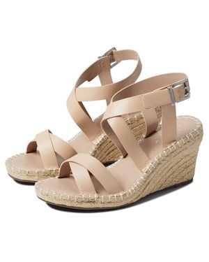 Charles David Charles By Norway Espadrille 7.5 Nude Wedge Sandals Khd812 - Metallic