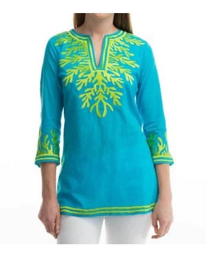 Gretchen Scott Classic Embroidered Top - Blue