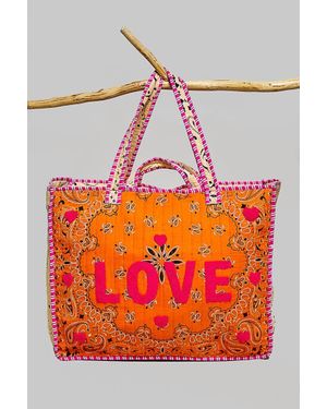 Pol Love Bandana Quilted Tote Bag - Orange