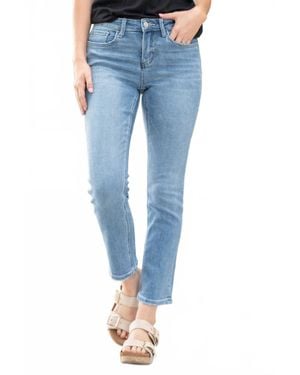 LOVERVET Safe Mid Rise Slim Ankle Straight Jeans - Blue
