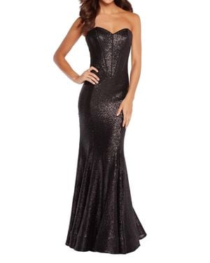 Alyce Paris Sequin Strapless Mermaid Gown - Black