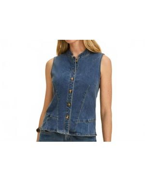 Fdj Button Up Vest - Blue