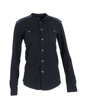 Balmain Shoulder Detail Long Sleeve Shirt - Blue