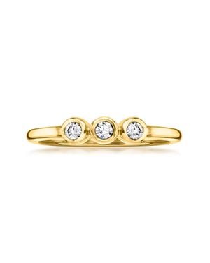 RS Pure By Ross-Simons Bezel-Set Lab-Grown Diamond 3-Stone Ring - Metallic