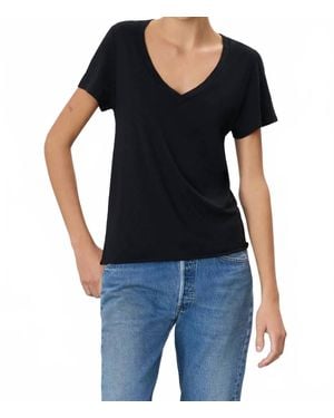 ÉTERNE Relaxed Fit V-Neck T-Shirt - Black