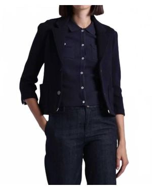 Minnie Rose Viscose Blend Shrunken Blazer - Blue