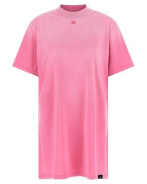 Courreges Cotton Short Dress - Pink