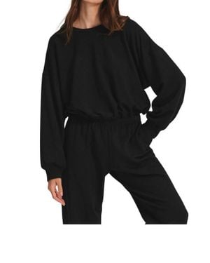 Velvet By Graham & Spencer Jolie Cropped Sweatshirt - Black