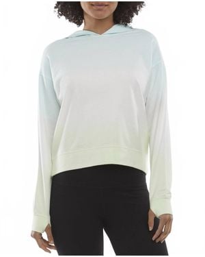 Danskin Boyfriend Dip-Dye Long Sleeve Hoodie - White