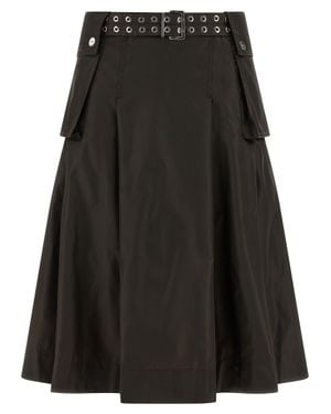 Ganni 'Duchesse Nylon Pleated' Skirt - Black