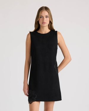 NVLT Suede Sequined Dress - Black