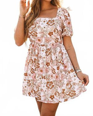 Dear Lover Floral Tie Back Mini Dress - White
