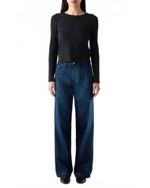 AMO Greta Straight Leg Trouser - Blue
