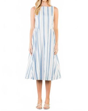 Thml Perfect Striped Midi Dress - Blue