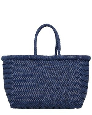 Dragon Diffusion Triple Jump Small Leather Tote - Blue