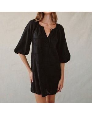 Bella Dahl Pullover Puff Sleeve Dress - Black