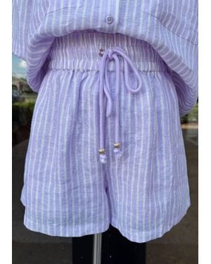 Sundays Stripe Penny Shorts - Blue