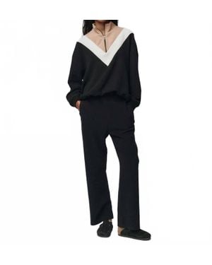 The Great The Colorblock Plush Chalet Sweatshirt - Black