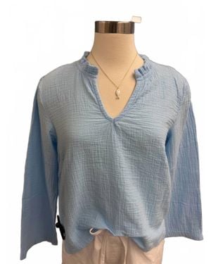 Bobi Bell Sleeve Shell Top - Blue