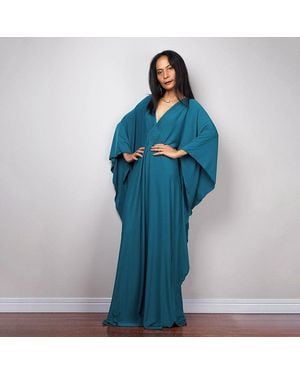 TRUEDAMES Center-Knit Beach Dress Loose Vacation Robe, Bikini Sun Protection Cover-Up For - Blue