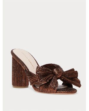 Loeffler Randall Penny Metallic Lamé Block-Heel Mules - Brown