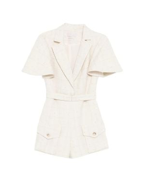 Saiid Kobeisy Tweed Short Jumpsuit - White