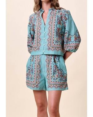 Cleobella Sebastian Patterned Shorts - Blue