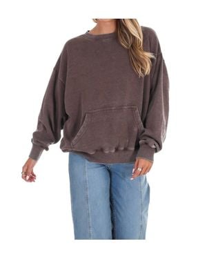 Free People Slow It Down Long Sleeve Pullover Sweater - Brown
