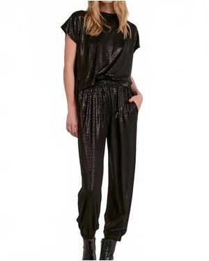 Elan Shimmer T-Shirt Jumpsuit - Black
