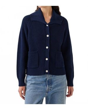 DEMYLEE Parker Cotton Cardigan With Patch Pockets - Blue