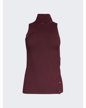 Courreges Multistyling Rib Knit Top - Purple