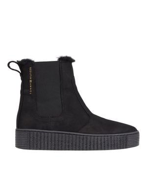 Tommy Hilfiger Essential Leather Chelsea Boots - Black