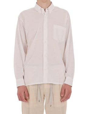 Herno Button-Down Cotton Crepe Shirt - White