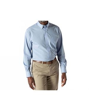 Duck Head Long Sleeve Performance Poplin Sport Shirt - Blue