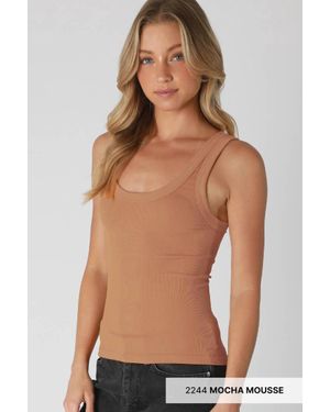 Nikibiki Reversible Ribbed Tank Top - Brown